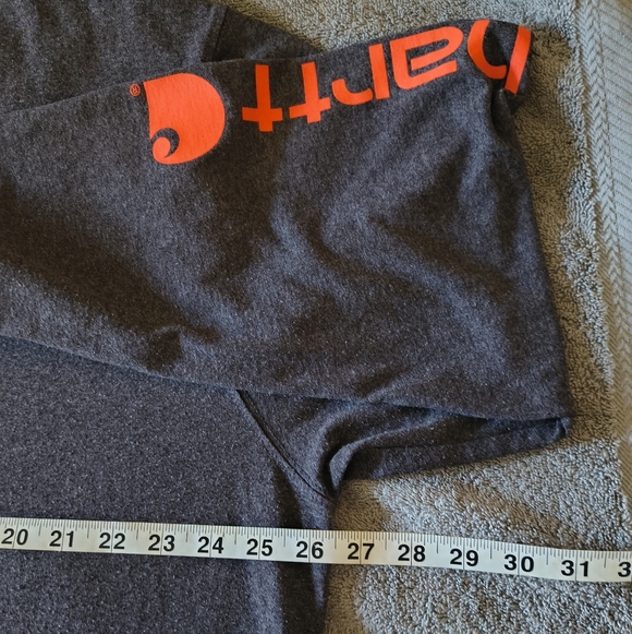 Carhartt Men's Loose Fit Long-Sleeve Spellout Logo Tee Charcoal XLTall Outdoor - Picture 7 of 10